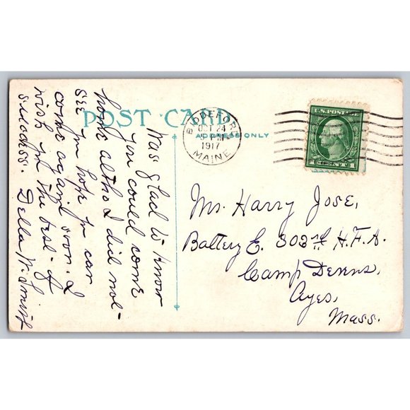 VTG Postcard Posted 1917 Maine Noon Hour, Pepperel Mtg Co Biddeford #683 - Picture 2 of 2